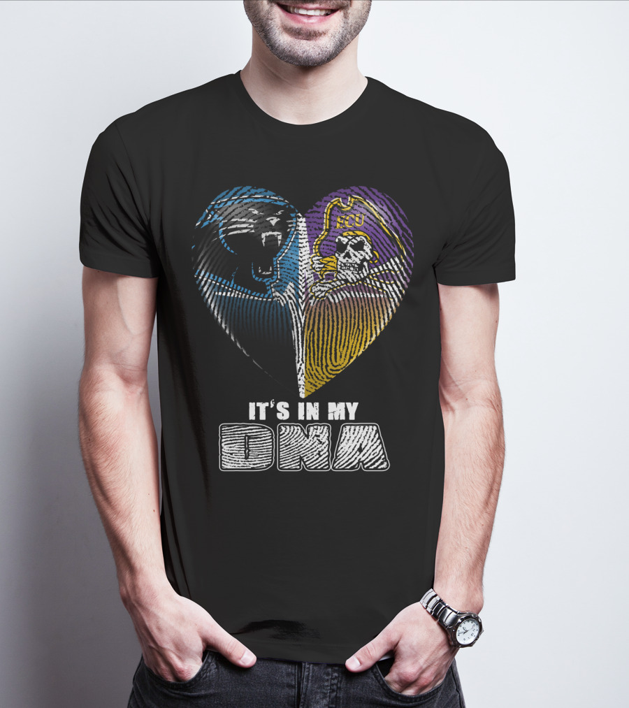 It's In My Dna Panthers Pirates Heart T-Shirt