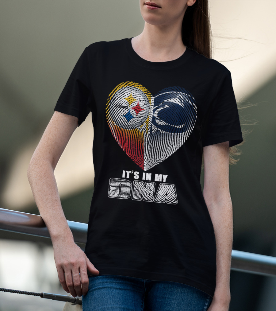 It's In My Dna Steelers Penn State Heart Fingerprint T-Shirt