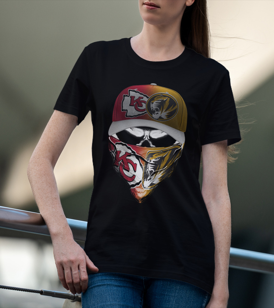 Kansas City Chiefs Missouri Tigers Crossover Bandana Cap T-Shirt