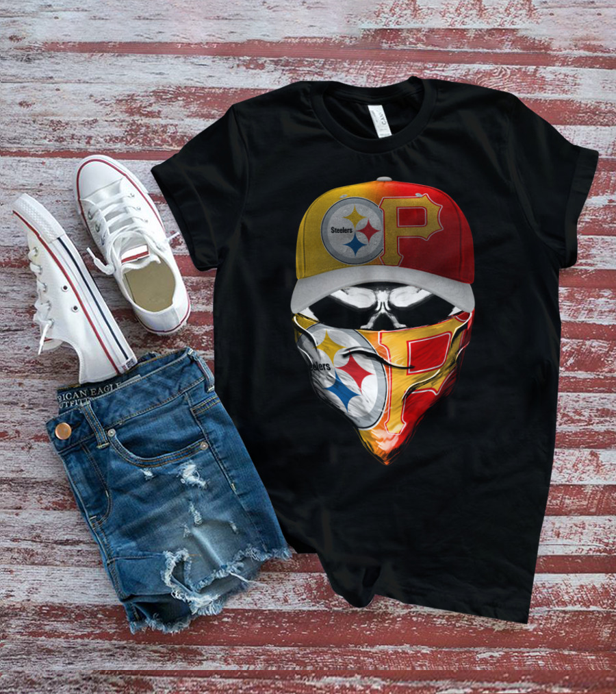 Steelers Pirates Crossover Baseball Cap Bandana Combo T-Shirt