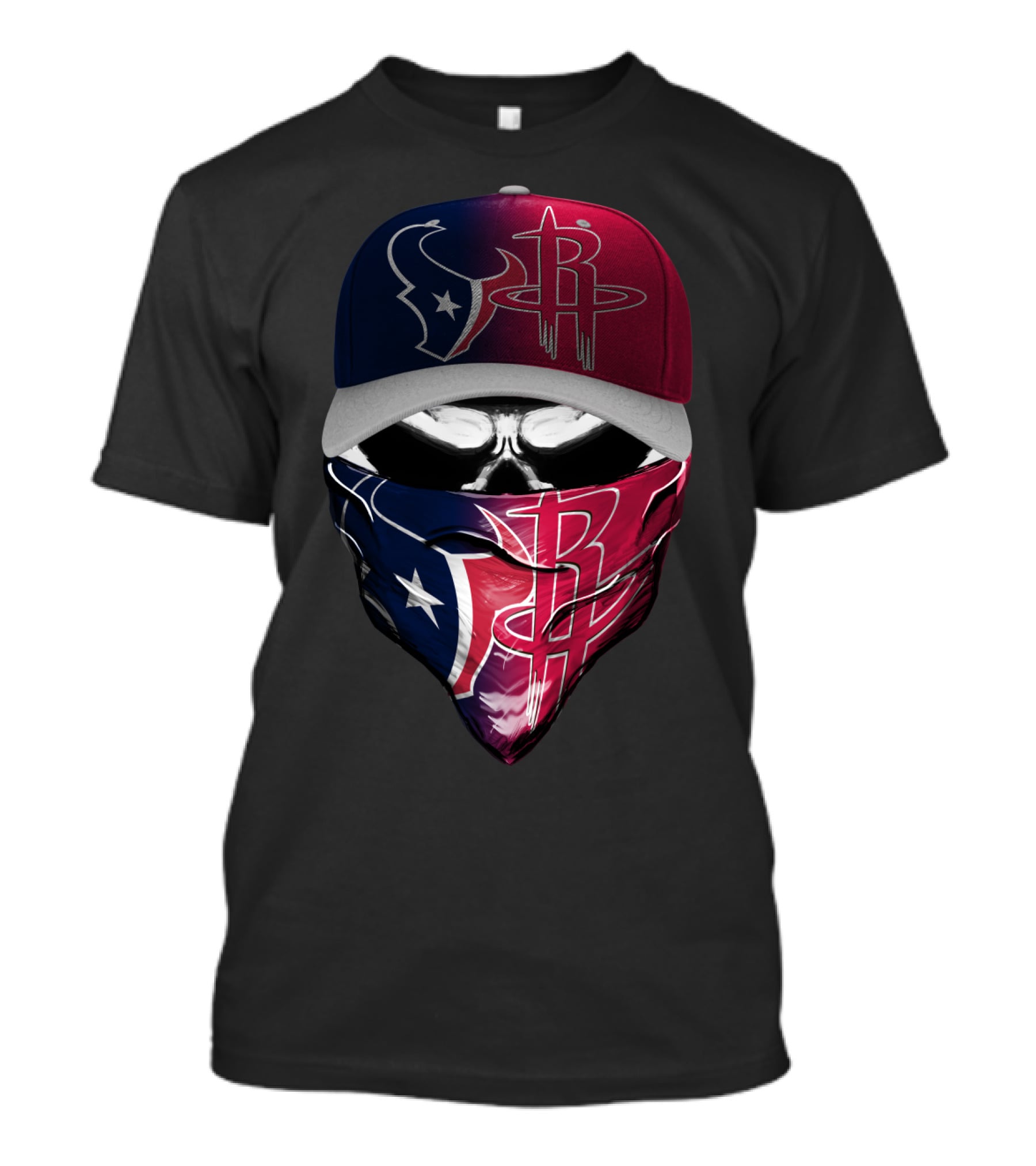Houston Texans Rockets Combo Skull Bandana Hat T-Shirt