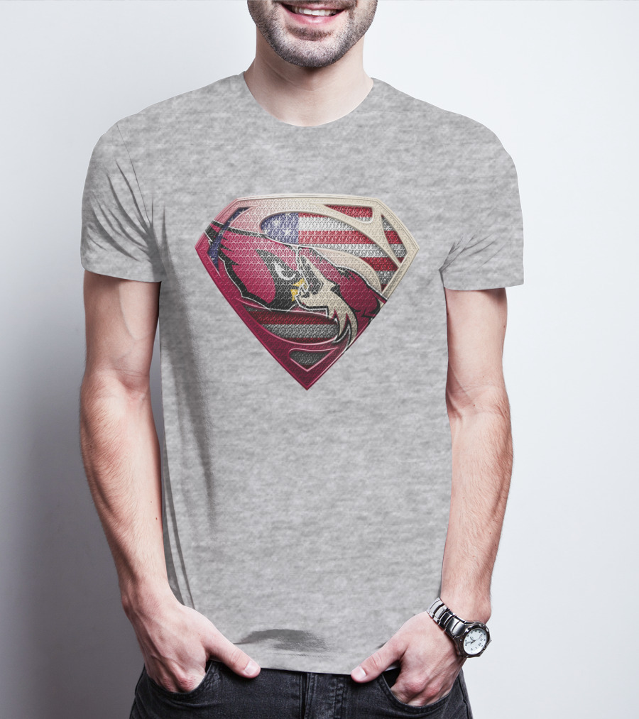 Superman Patriot Razorbacks Shield T-Shirt
