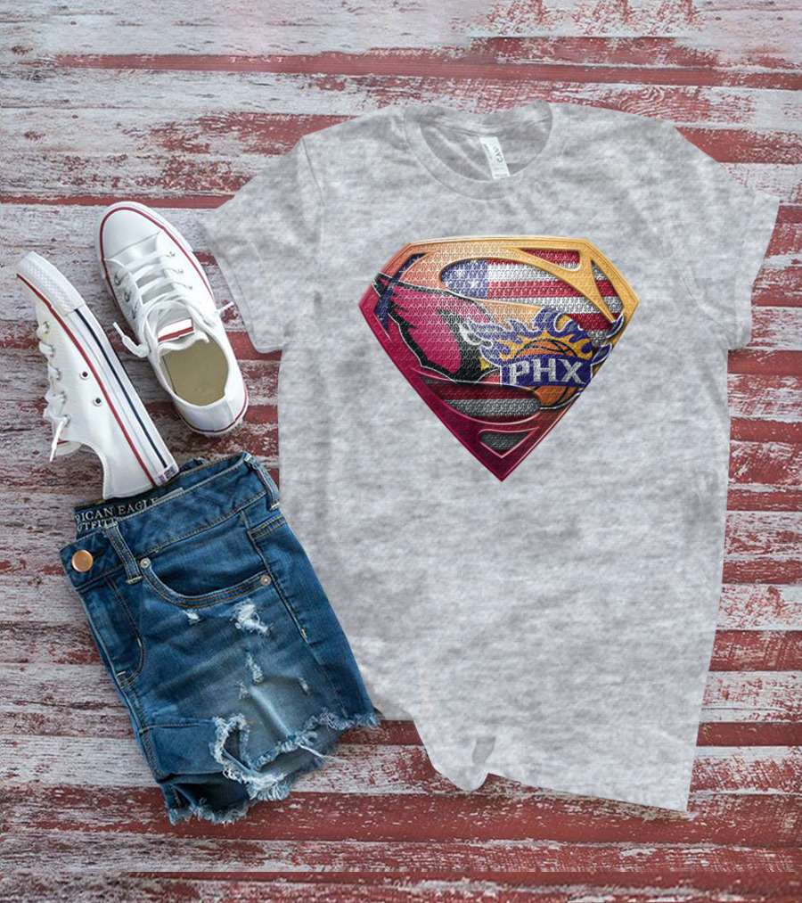Superman Phx Suns Basketball Shield T-Shirt