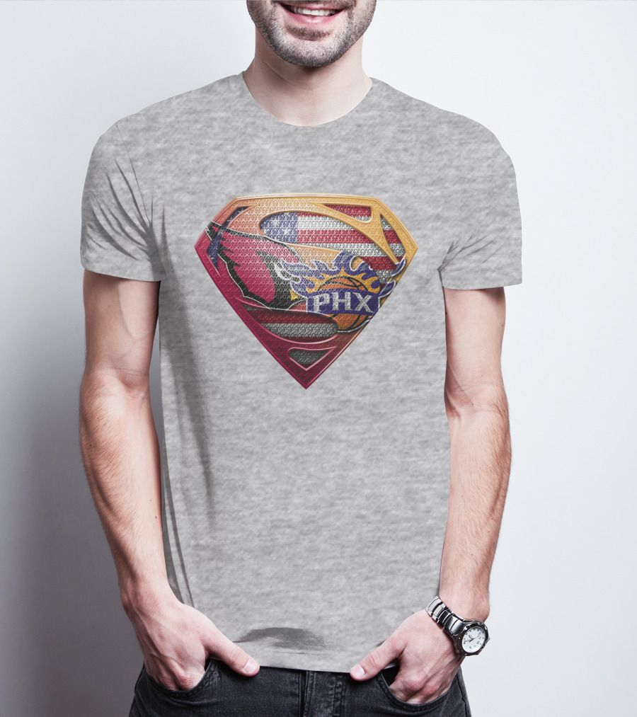 Superman Phx Suns Basketball Shield T-Shirt