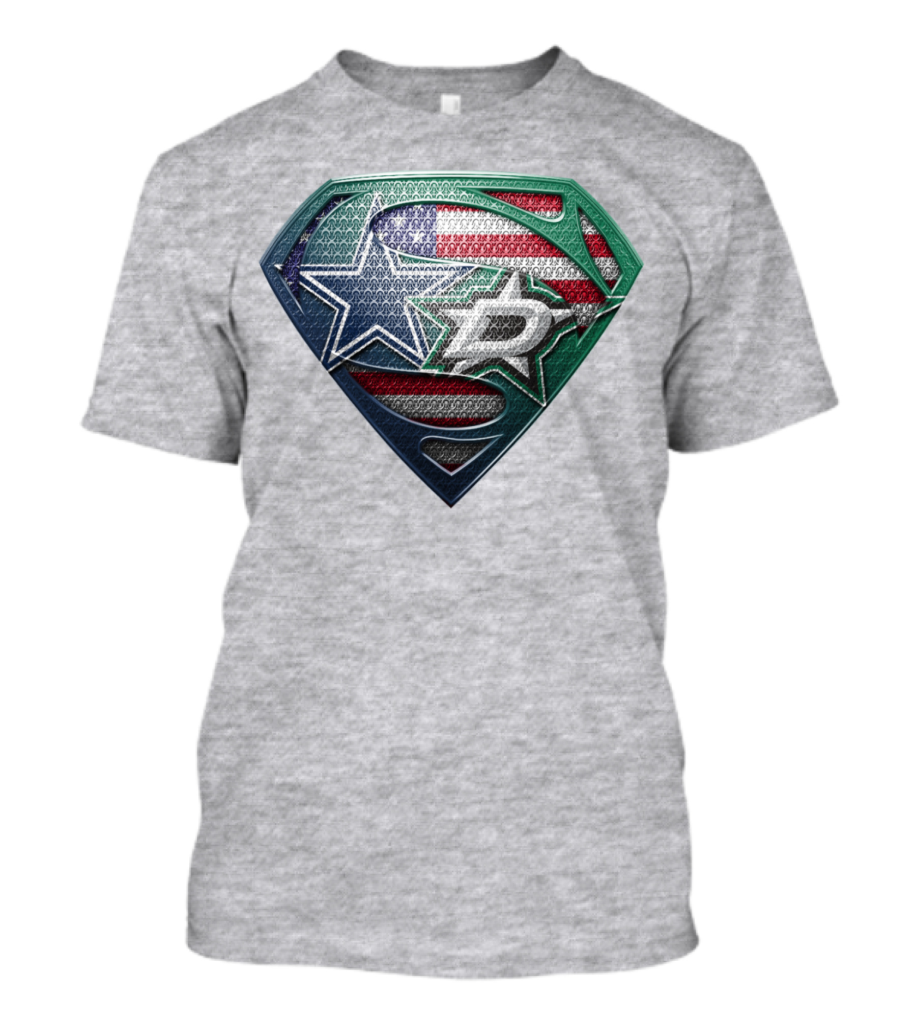 Dallas Stars American Flag Superman T-Shirt