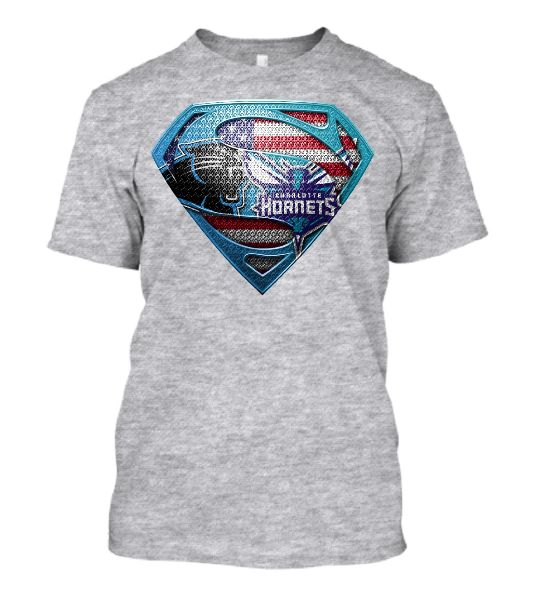 Charlotte Hornets Super Panther American Flag Shield T-Shirt