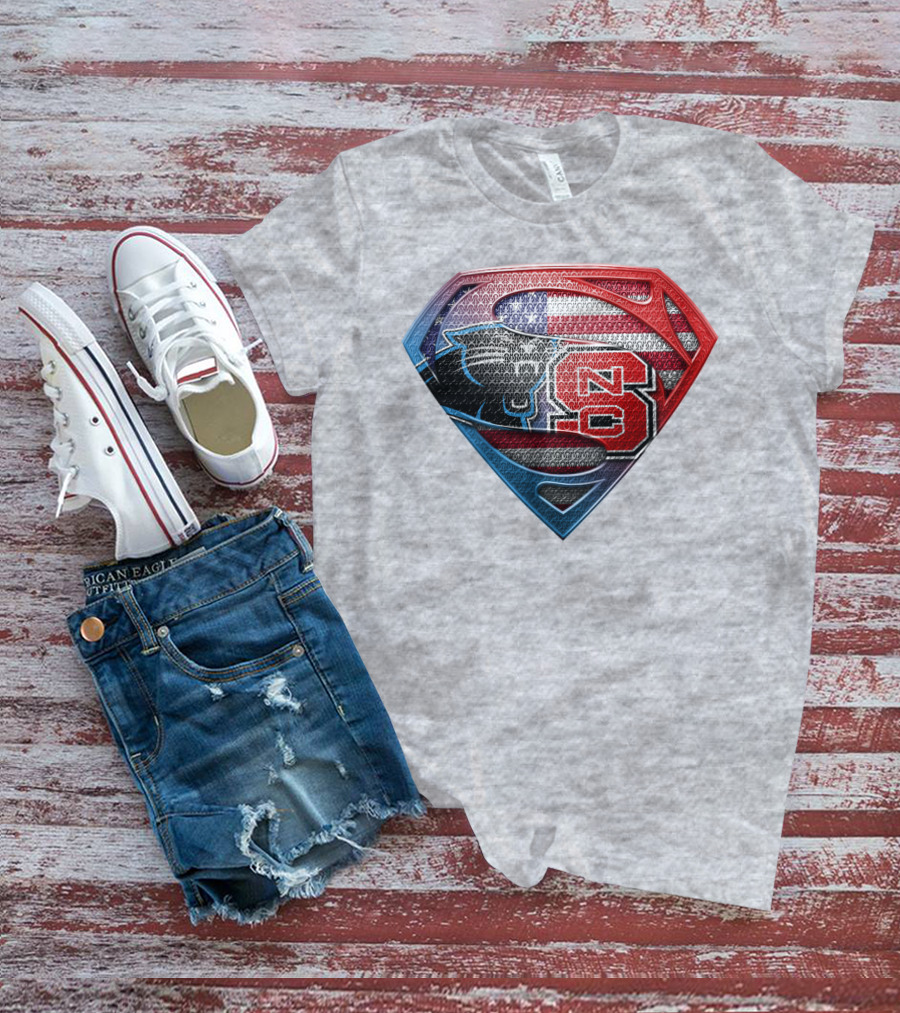 Panther American Flag Super Emblem With Nc State Wolfpack T-Shirt