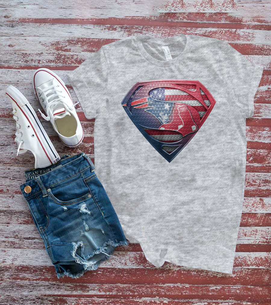Superman Red Sox American Flag Tribute T-Shirt