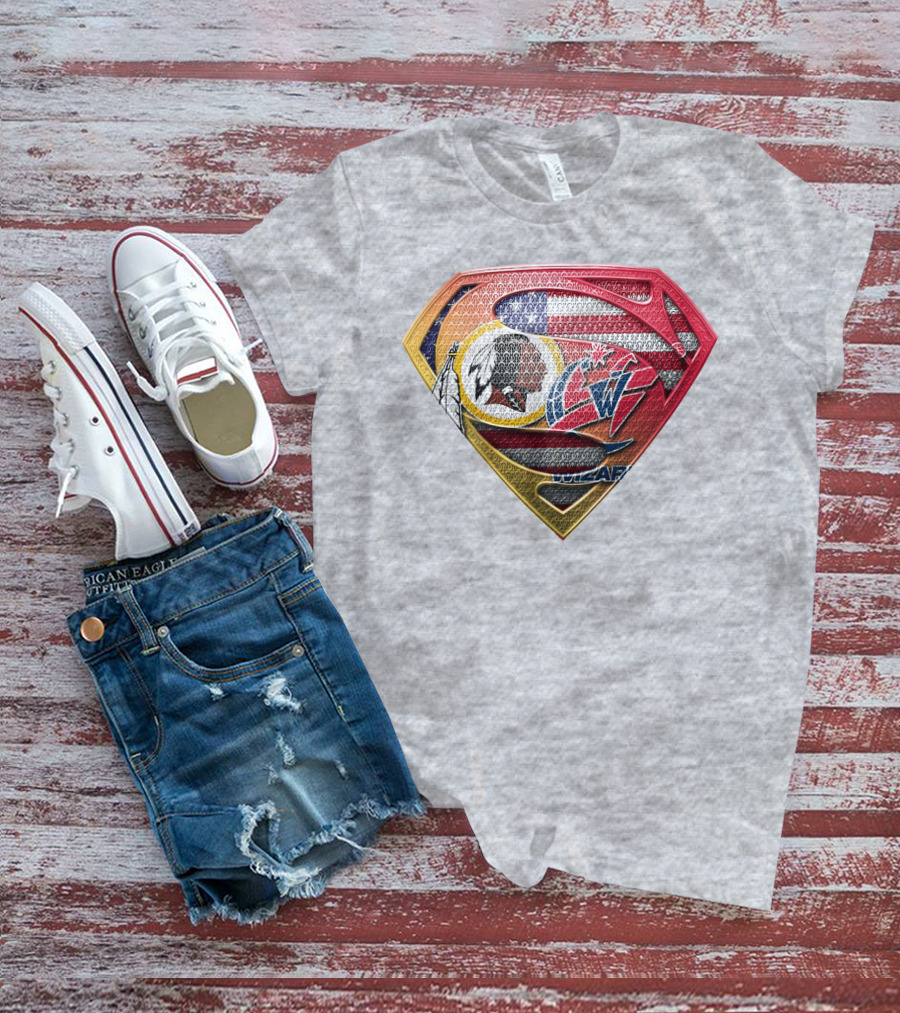 Superman Washington Redskins Wizards Nfl Nba Mix Superhero T-Shirt