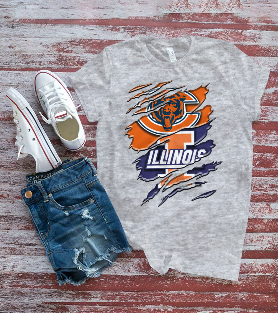 Chicago Bears Illinois Fighting Illini Mashup Rah T-Shirt