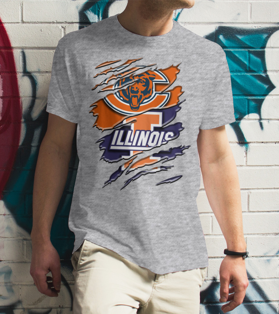 Chicago Bears Illinois Fighting Illini Mashup Rah T-Shirt