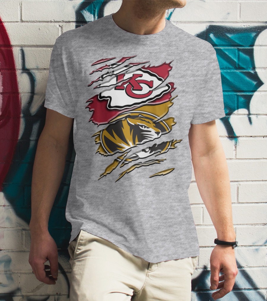 Kansas City Chiefs And Missouri Tigers Claw Logo Rah 039 T-Shirt