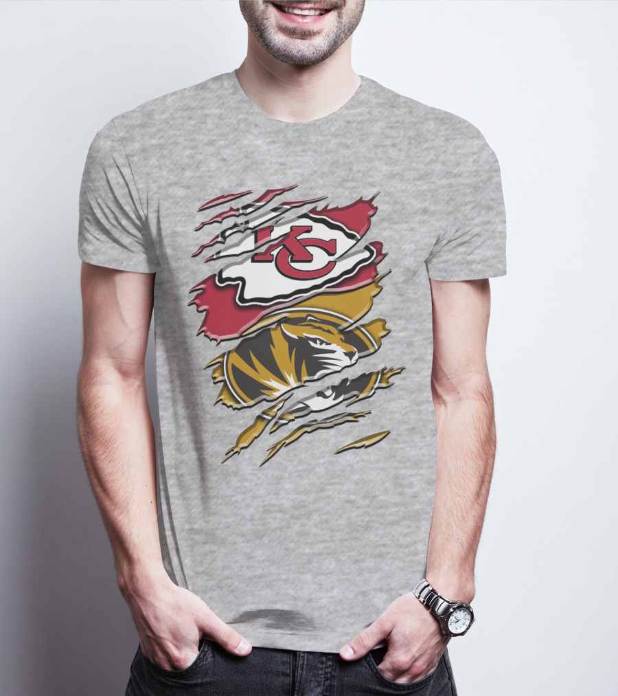 Kansas City Chiefs And Missouri Tigers Claw Logo Rah 039 T-Shirt