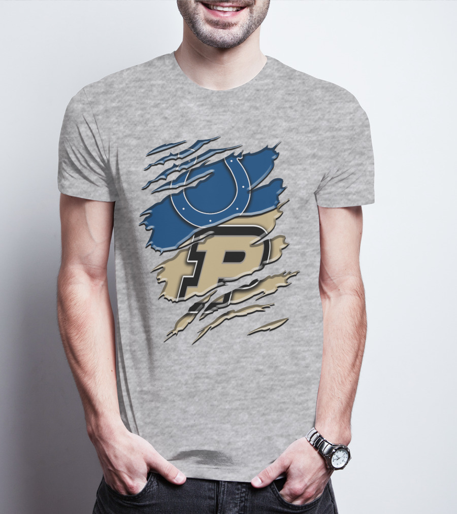 Indianapolis Colts Purdue Boilermakers Logo Mashup T-Shirt