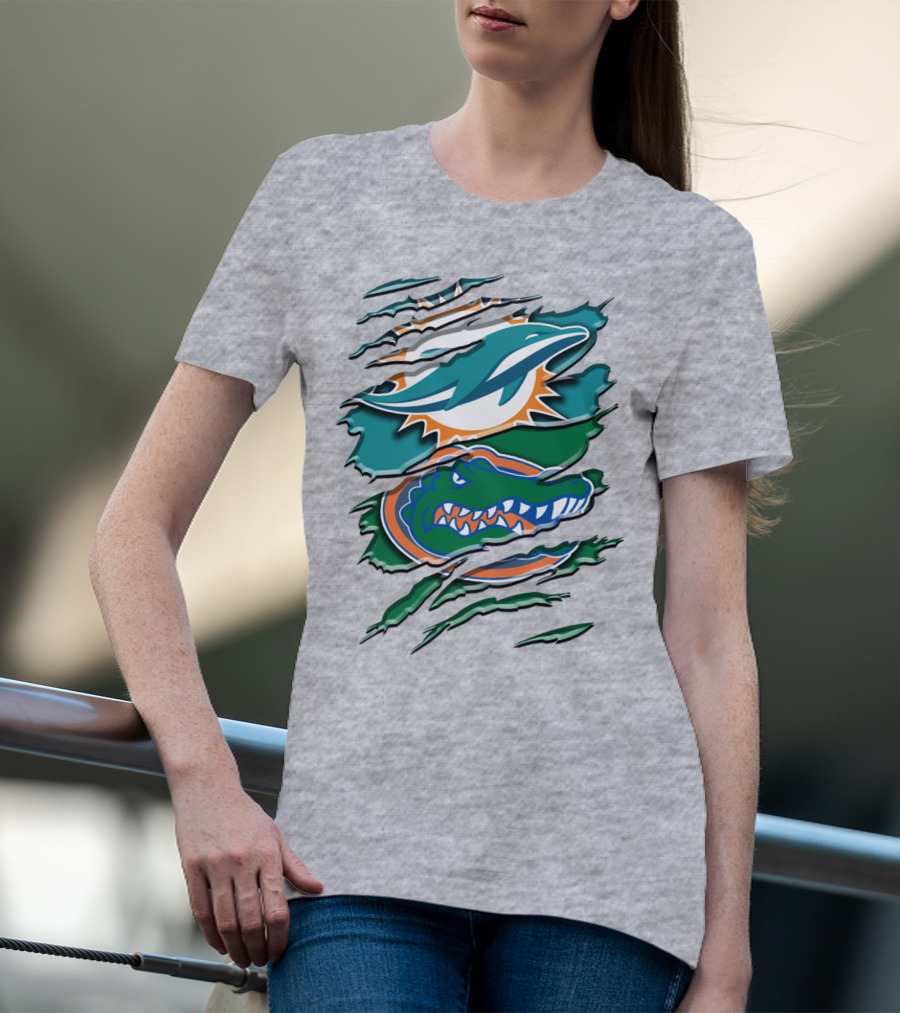 Rah Miami Dolphins Florida Gators Rip T-Shirt