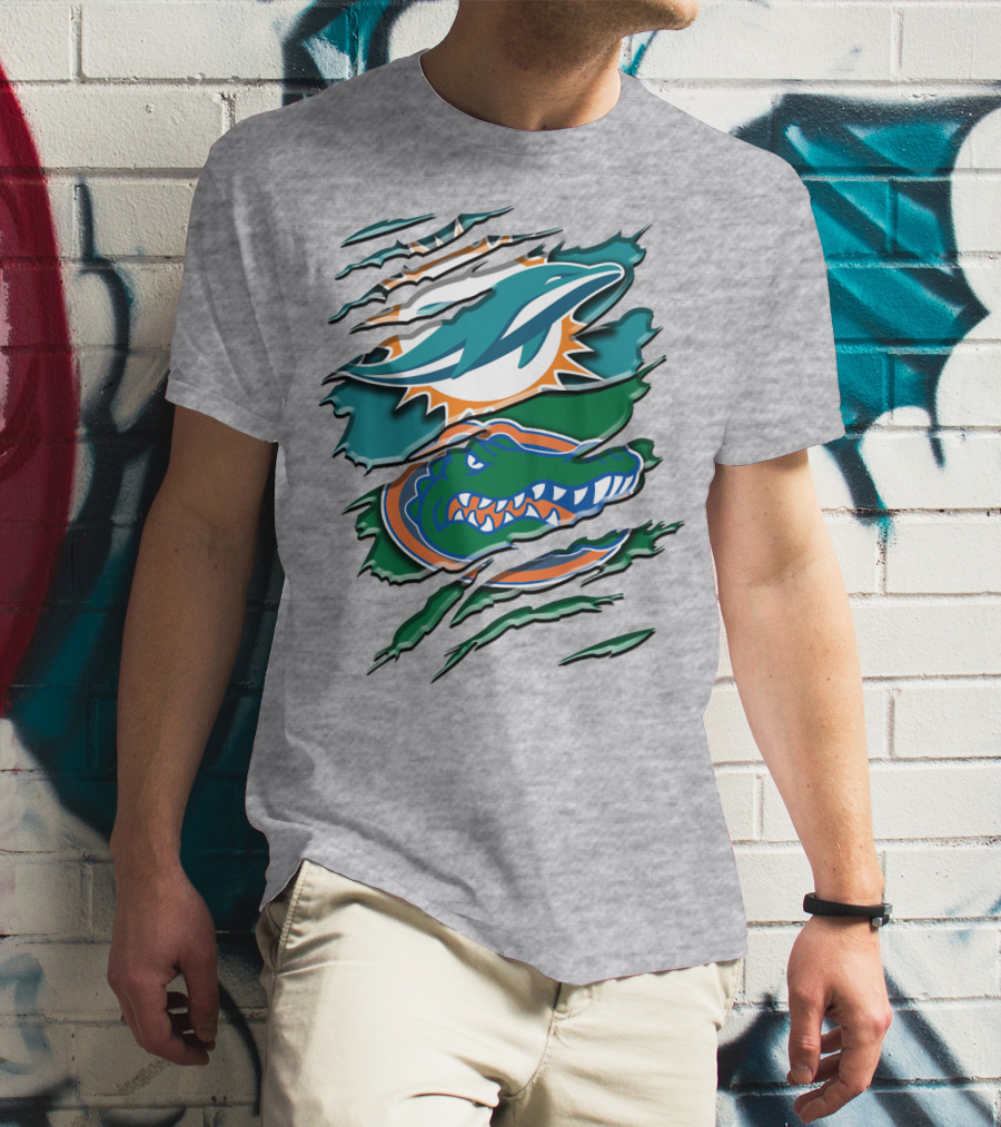 Rah Miami Dolphins Florida Gators Rip T-Shirt