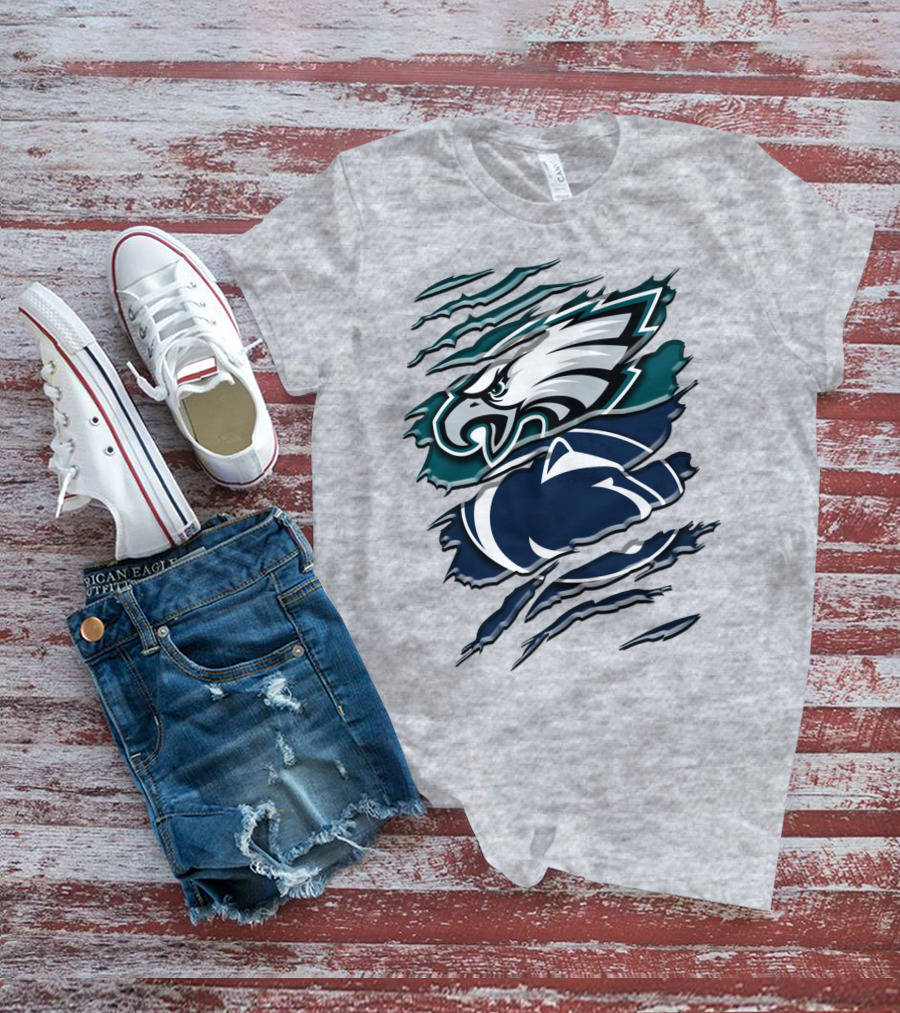 Philadelphia Eagles Penn State Nittany Lions Layered Claw Marks T-Shirt