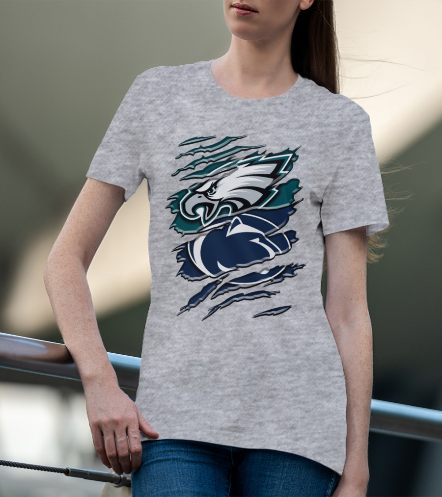 Philadelphia Eagles Penn State Nittany Lions Layered Claw Marks T-Shirt