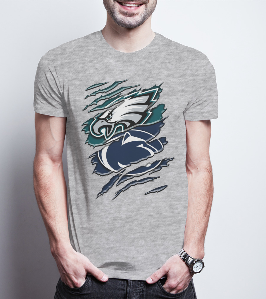Philadelphia Eagles Penn State Nittany Lions Layered Claw Marks T-Shirt