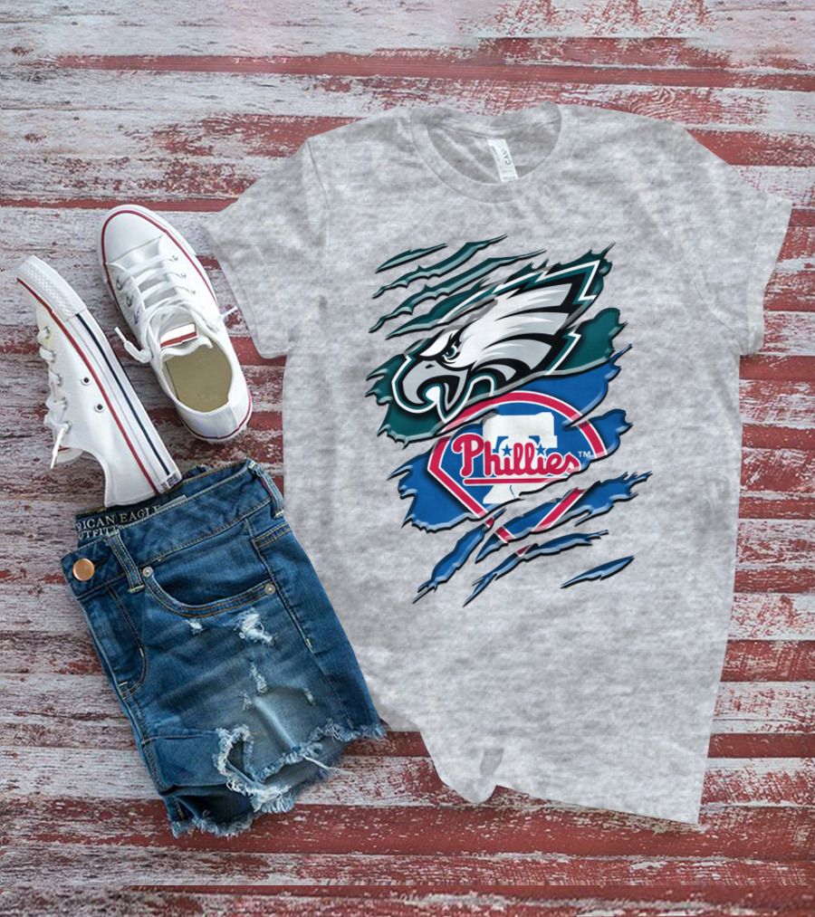 Philadelphia Eagles Phillies Logo Mashup T-Shirt