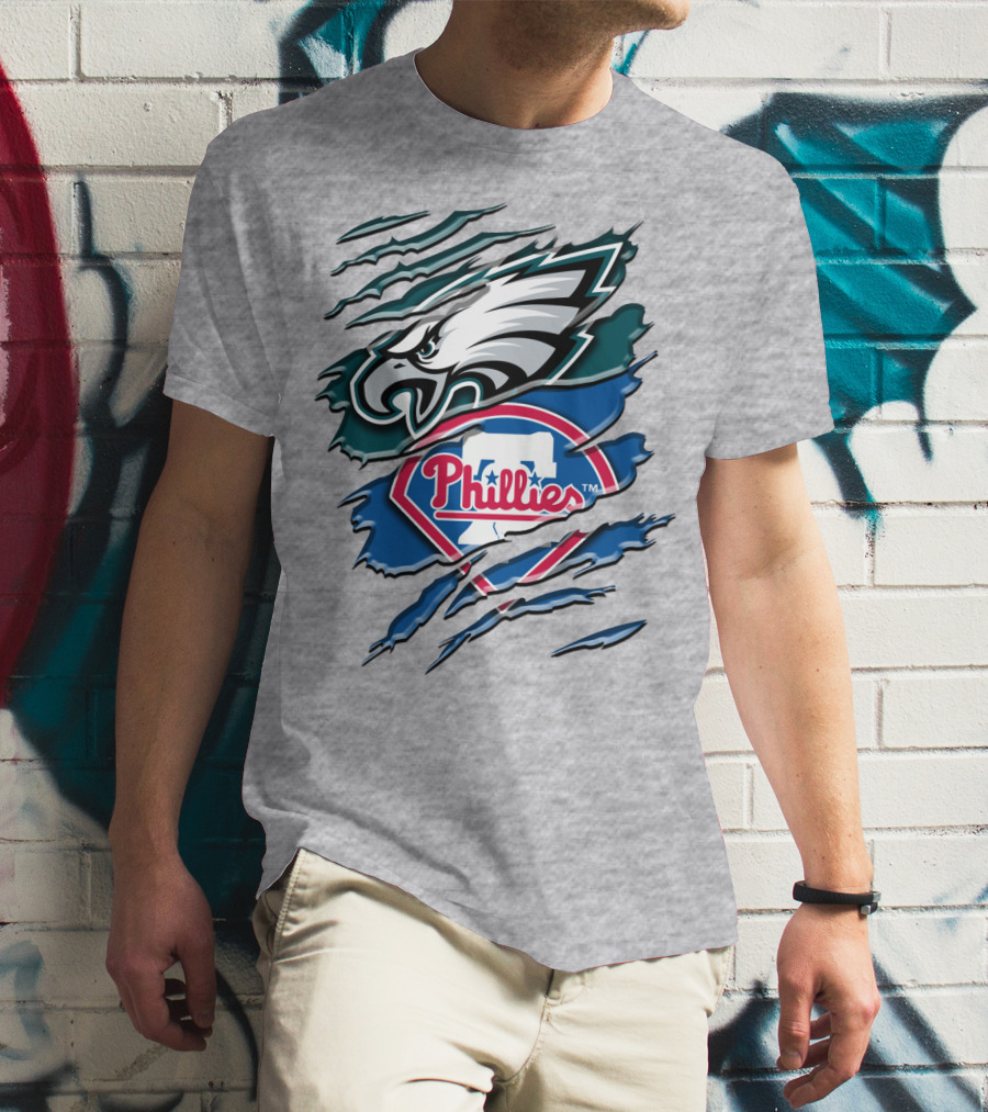 Philadelphia Eagles Phillies Logo Mashup T-Shirt