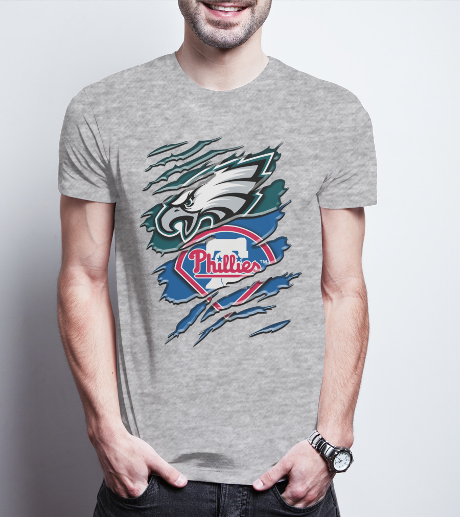 Philadelphia Eagles Phillies Logo Mashup T-Shirt