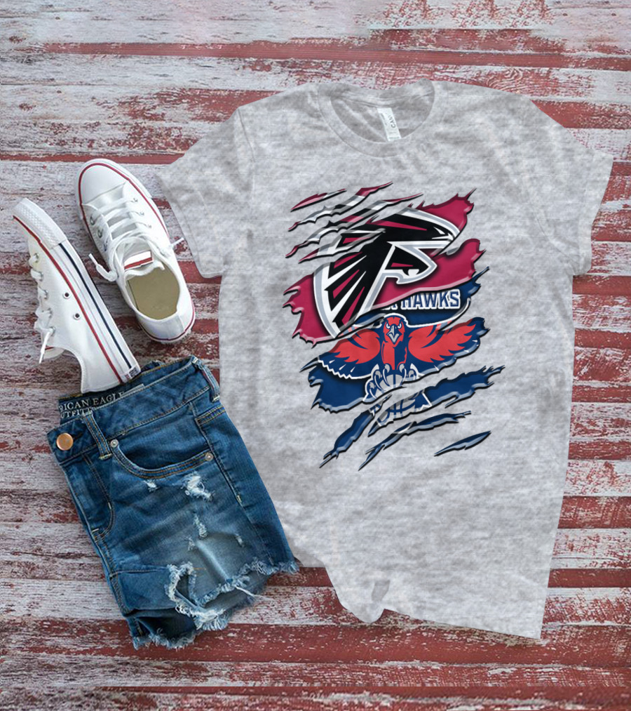 Atlanta Falcons And Hawks Logo Crossover Rah 060 T-Shirt
