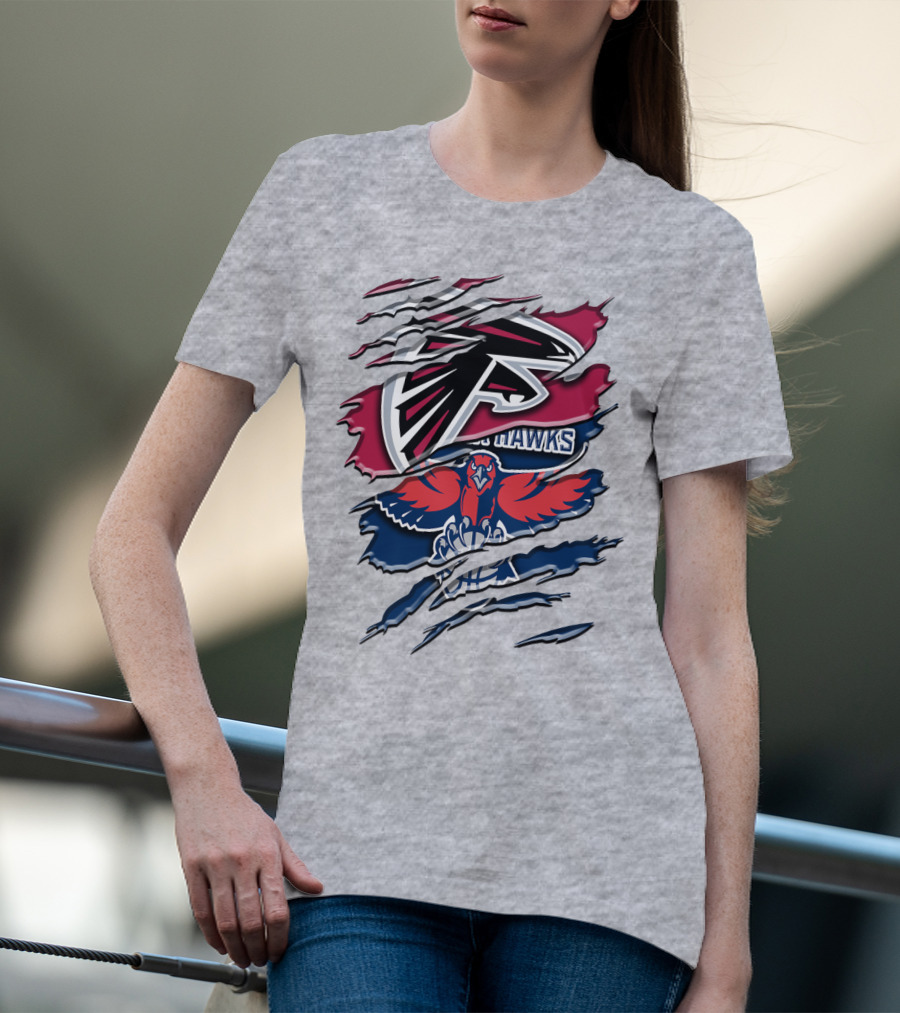 Atlanta Falcons And Hawks Logo Crossover Rah 060 T-Shirt