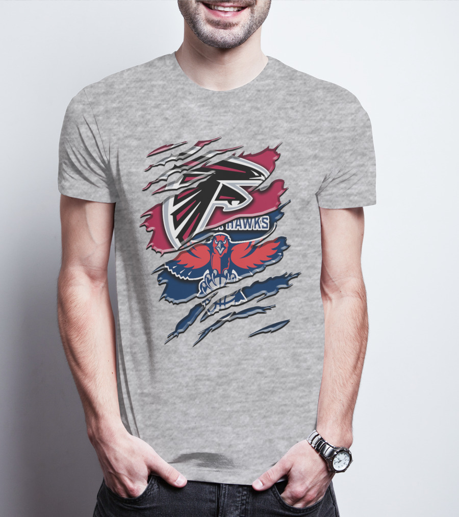 Atlanta Falcons And Hawks Logo Crossover Rah 060 T-Shirt