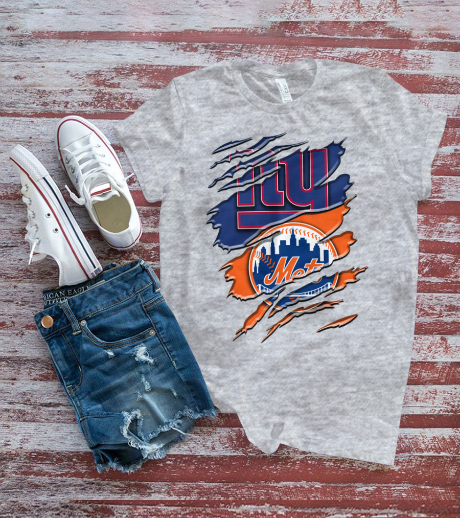 New York Giants Mets Logo Fusion T-Shirt