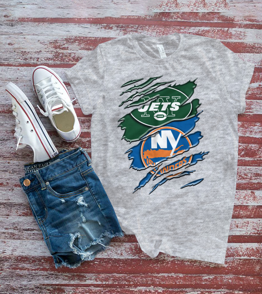 New York Jets Ny Islanders Crossover Rah 068 T-Shirt