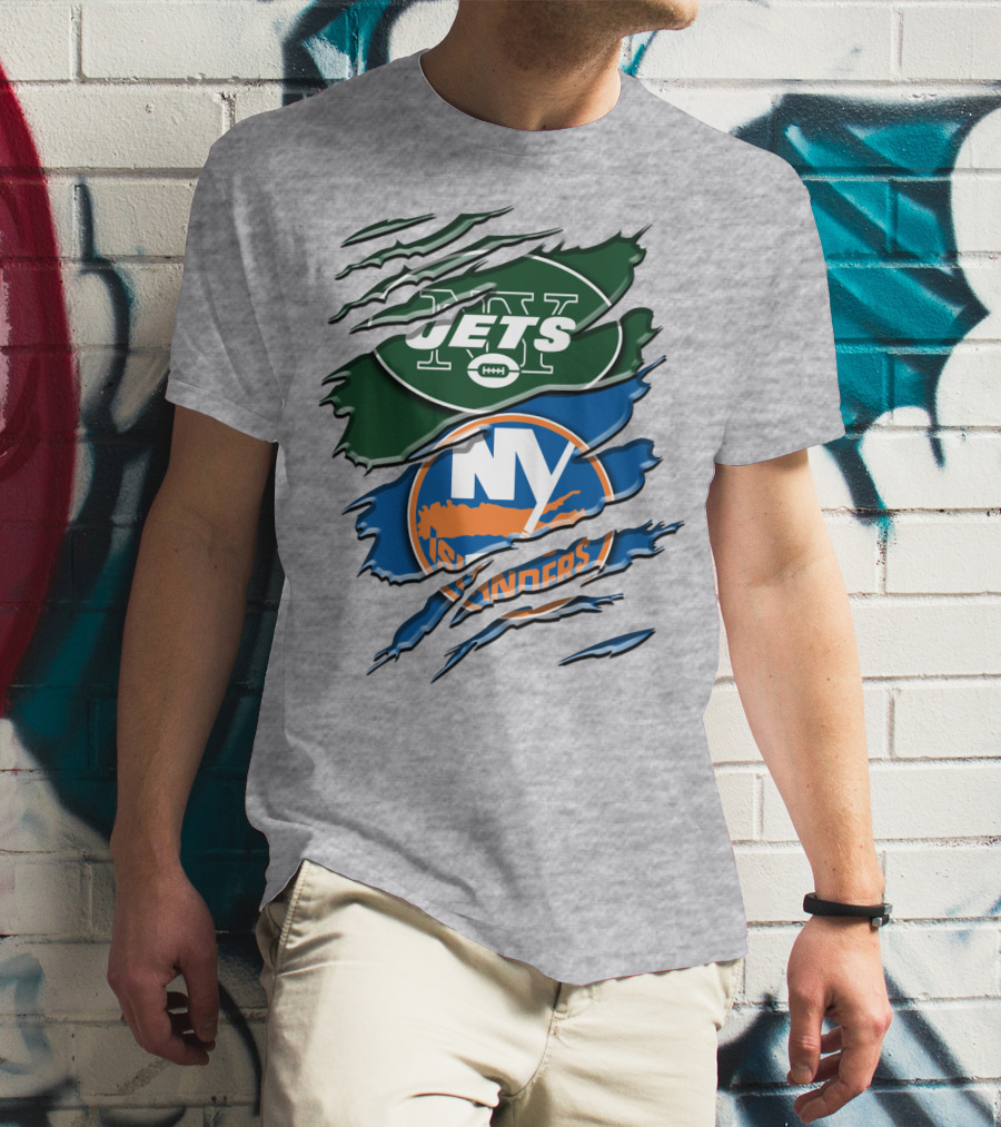 New York Jets Ny Islanders Crossover Rah 068 T-Shirt