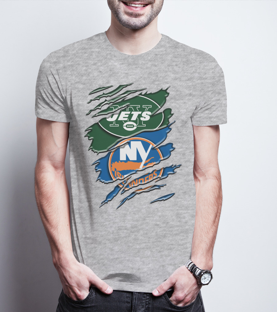 New York Jets Ny Islanders Crossover Rah 068 T-Shirt