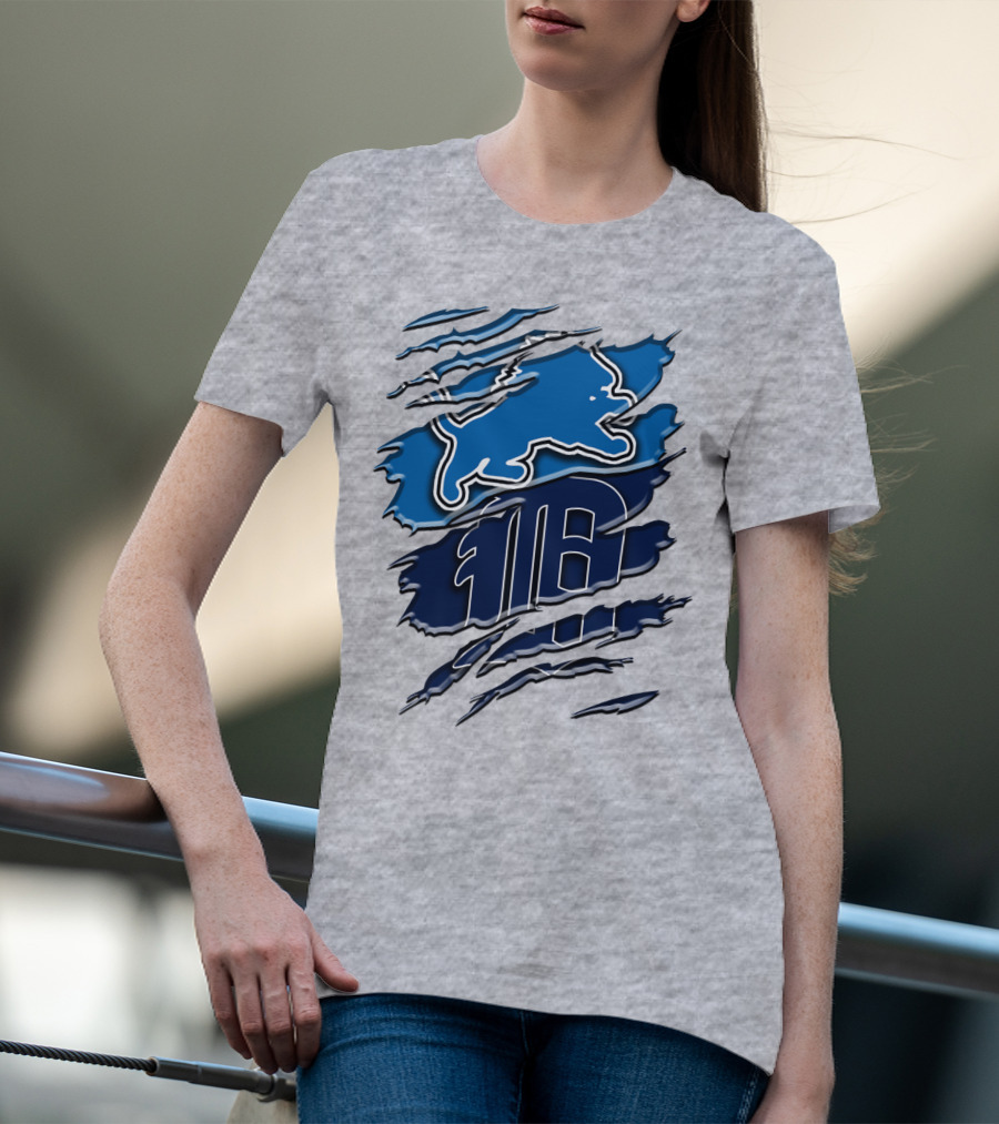 Detroit Lions Tigers Blue Rah 075 T-Shirt