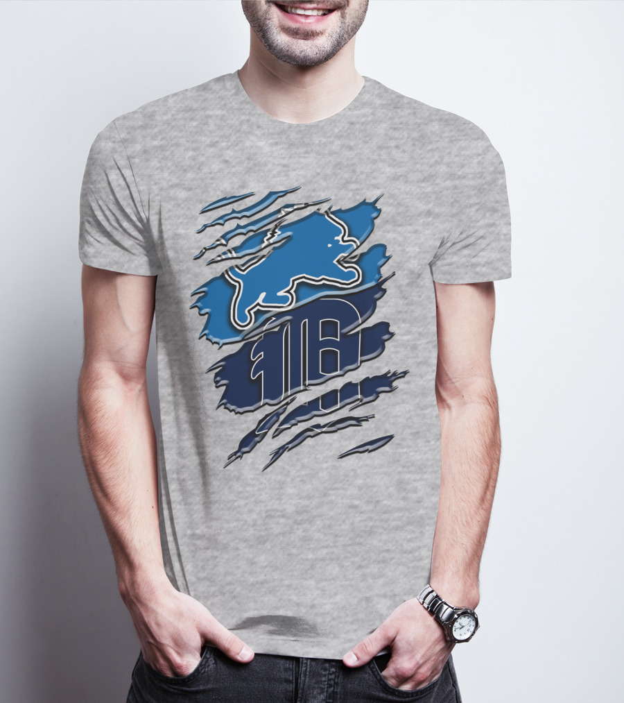 Detroit Lions Tigers Blue Rah 075 T-Shirt