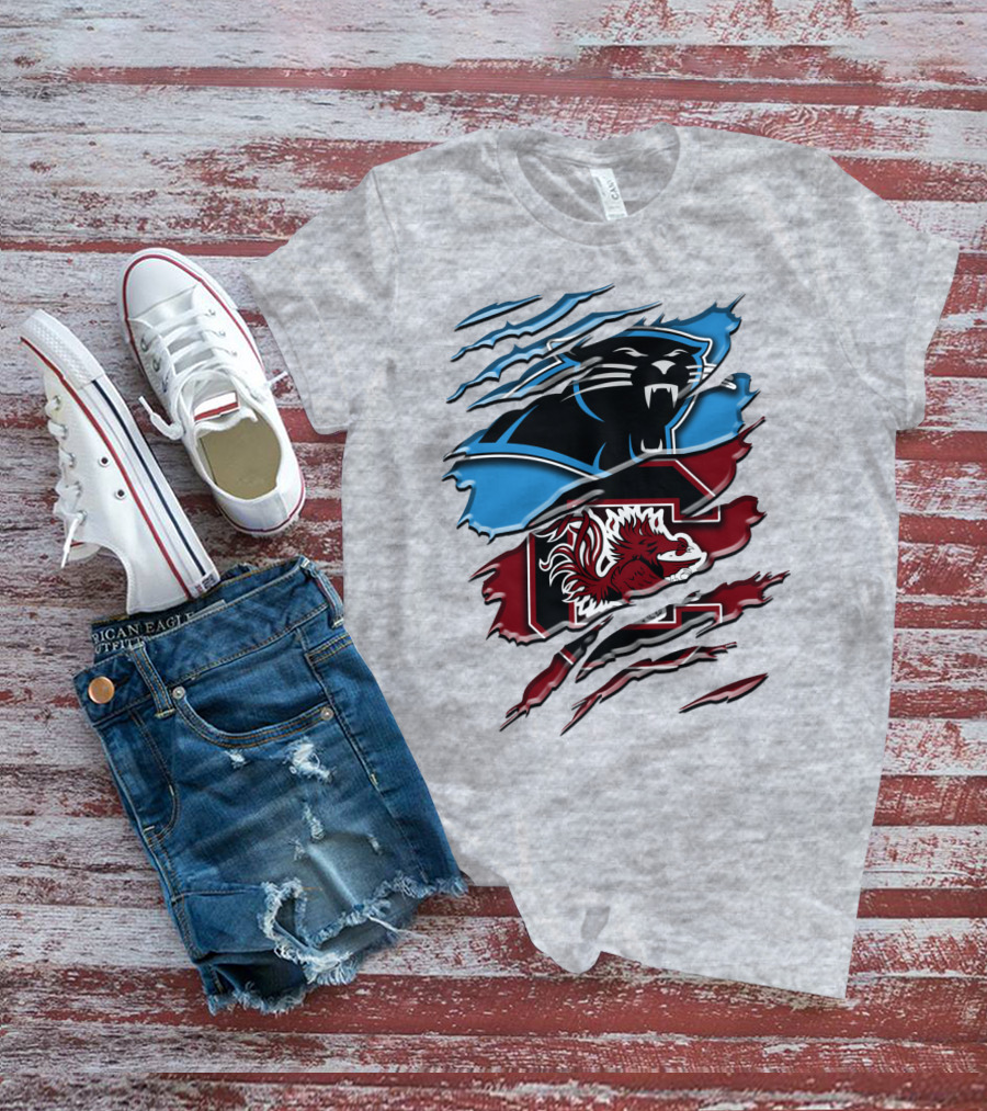 Carolina Panthers Gamecocks Ripped T-Shirt