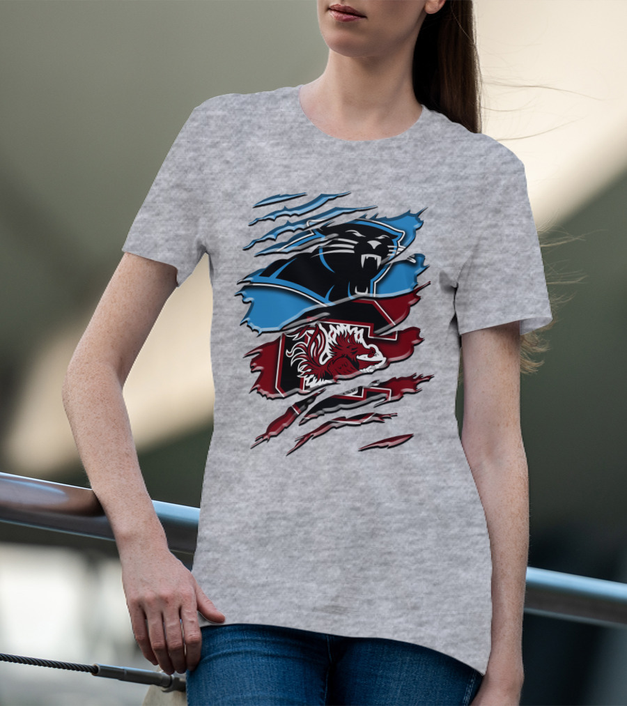 Carolina Panthers Gamecocks Ripped T-Shirt