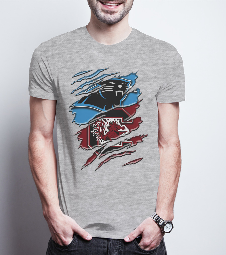 Carolina Panthers Gamecocks Ripped T-Shirt