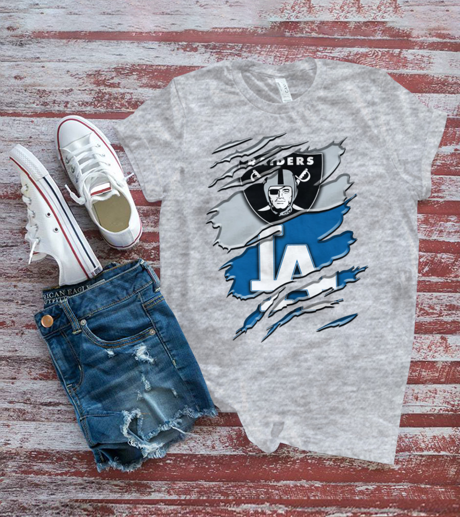 Raiders La Dodgers Crest Combination T-Shirt