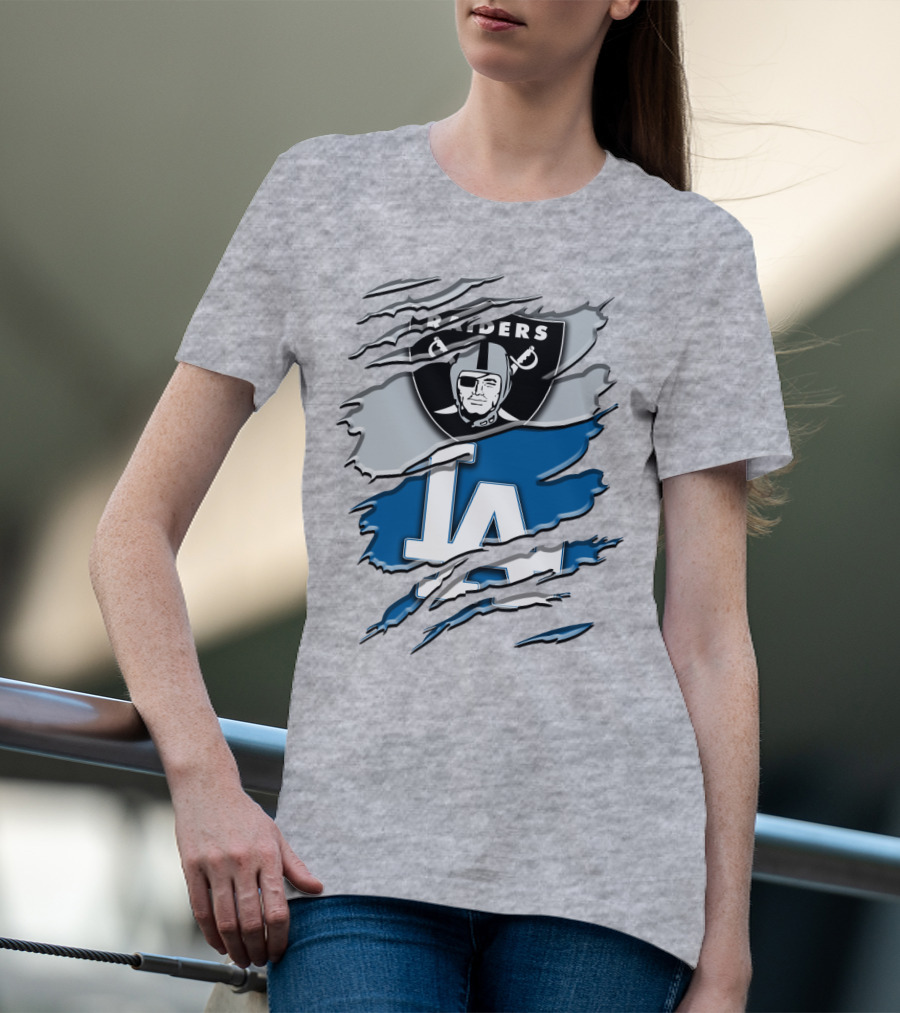 Raiders La Dodgers Crest Combination T-Shirt
