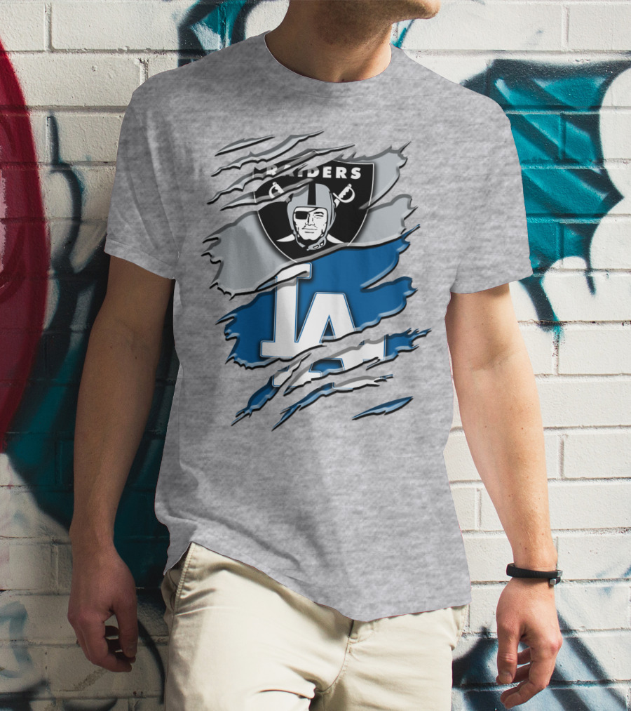 Raiders La Dodgers Crest Combination T-Shirt