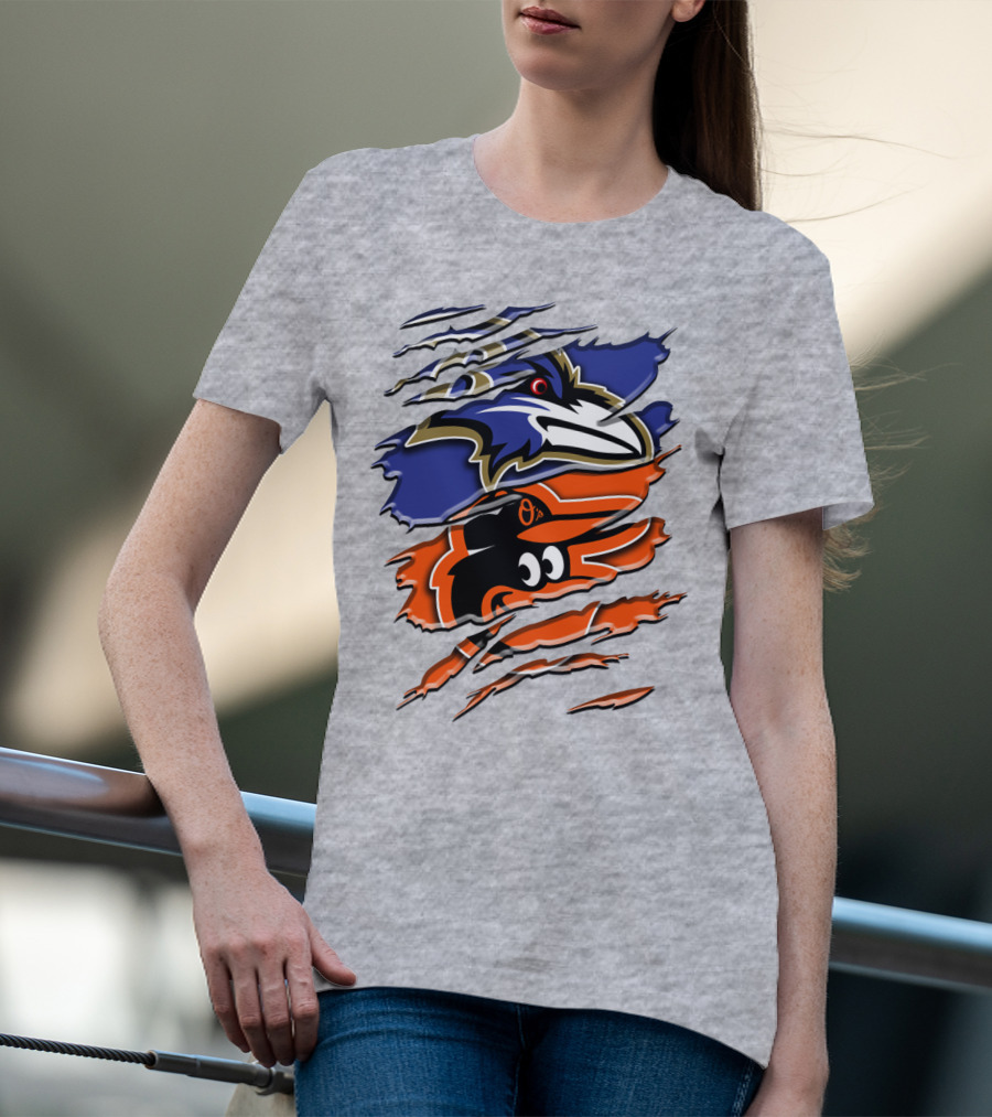 Baltimore Ravens Orioles Logo Mashup Rah 101 T-Shirt