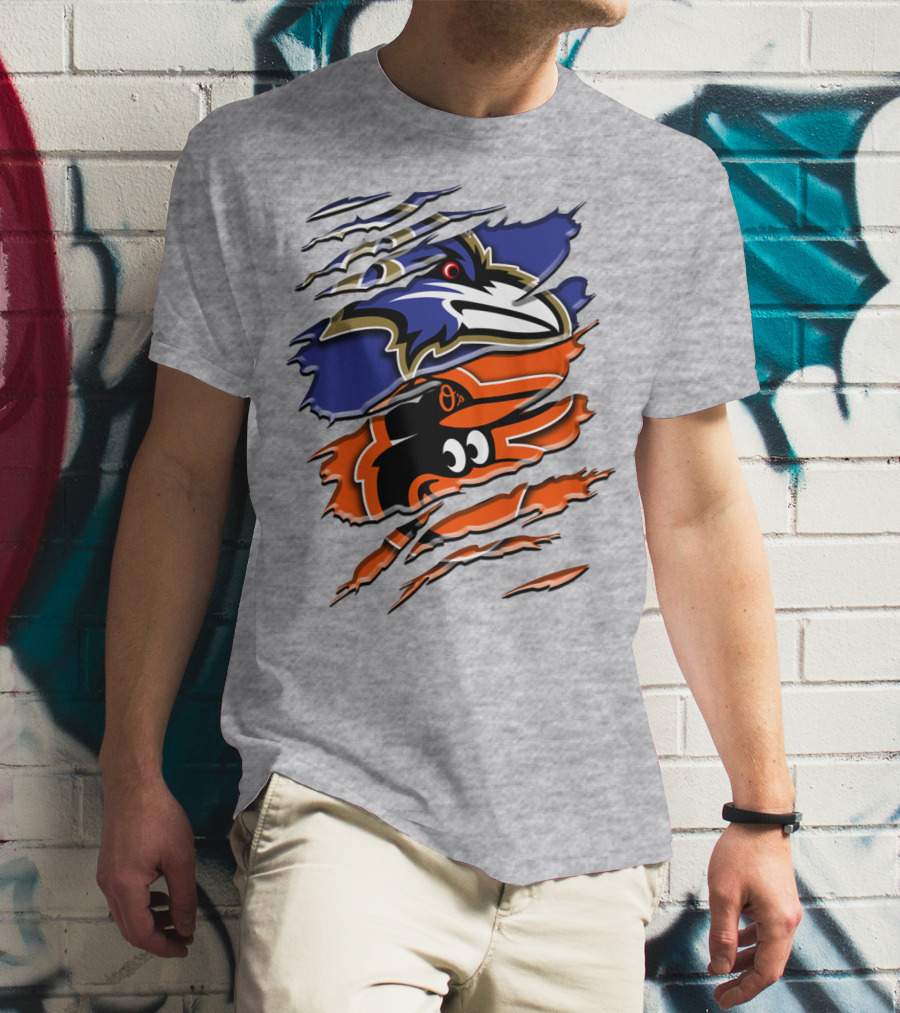 Baltimore Ravens Orioles Logo Mashup Rah 101 T-Shirt