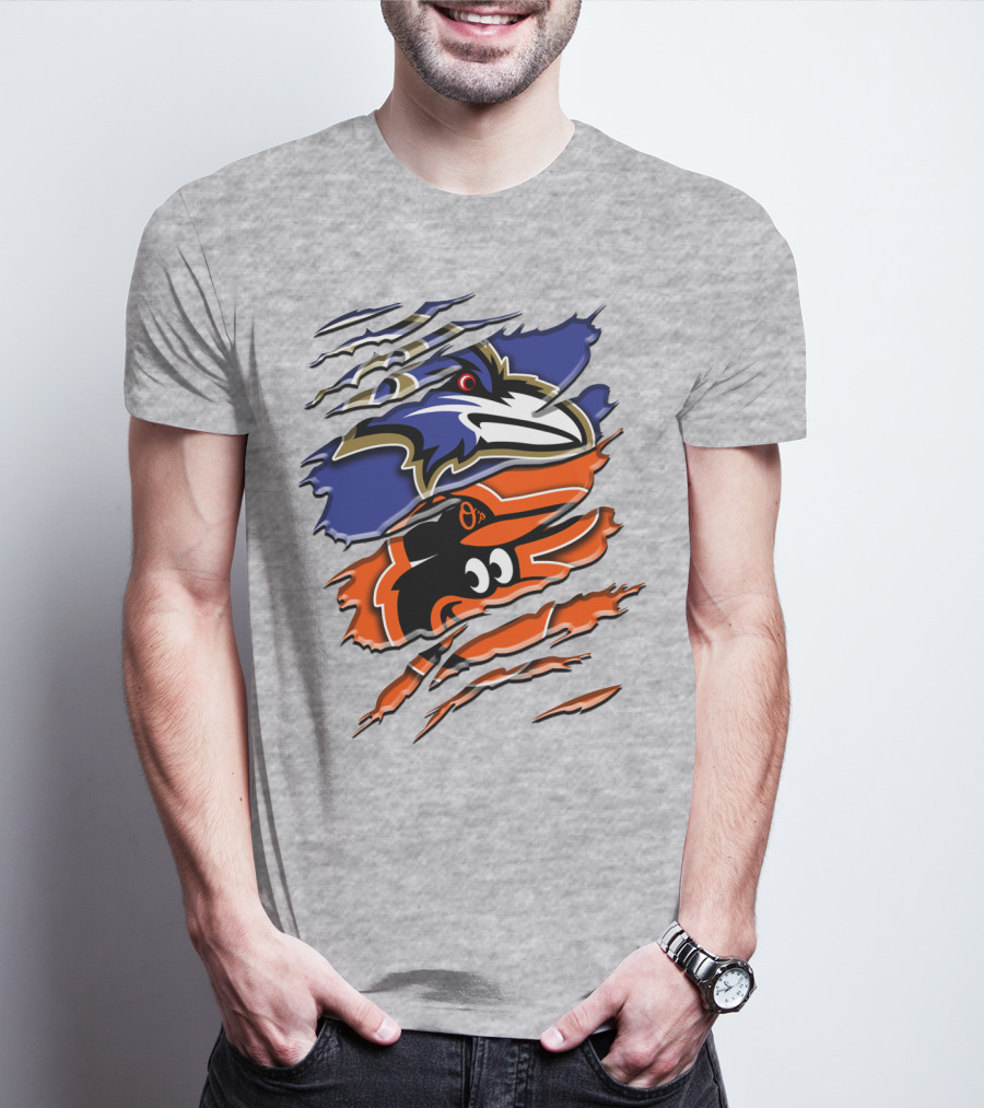 Baltimore Ravens Orioles Logo Mashup Rah 101 T-Shirt