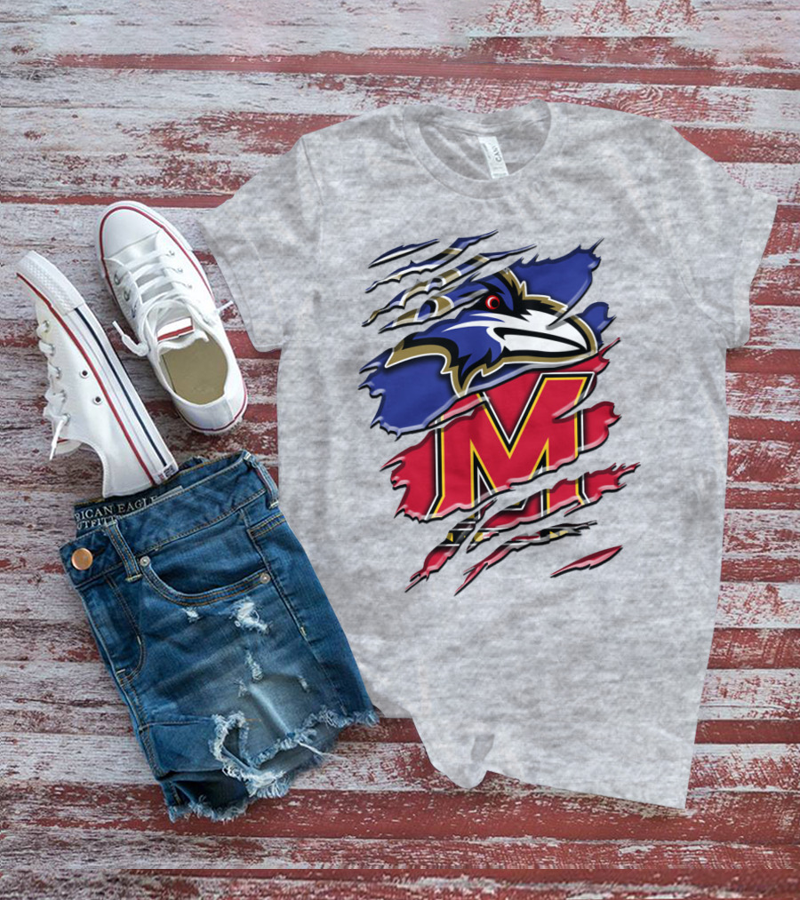 Baltimore Ravens Maryland Terrapins Mashup Rah 102 T-Shirt