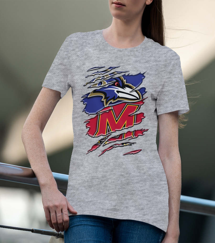 Baltimore Ravens Maryland Terrapins Mashup Rah 102 T-Shirt
