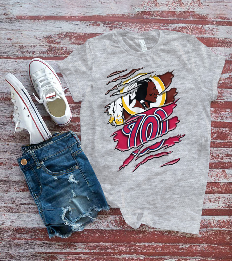 Washington Football Team And Nationals Logo Mashup Rah 105 T-Shirt