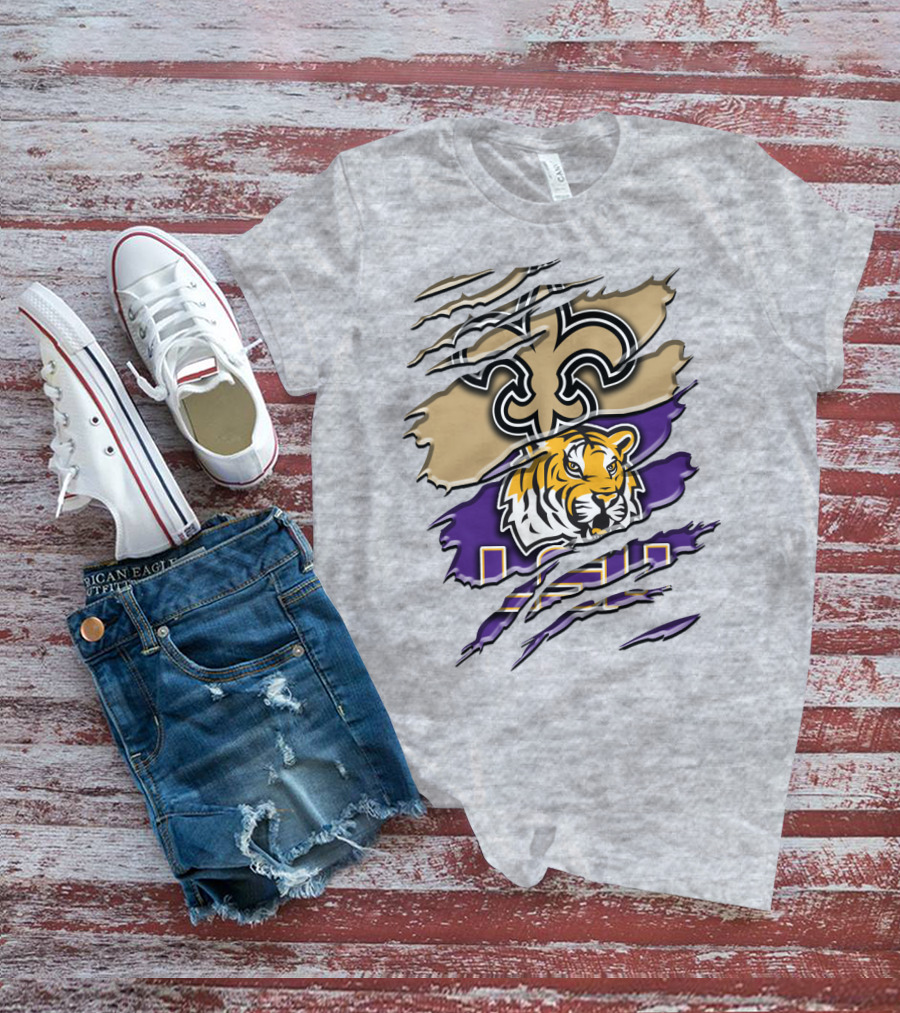 New Orleans Saints And Lsu Tigers Rah 107 T-Shirt