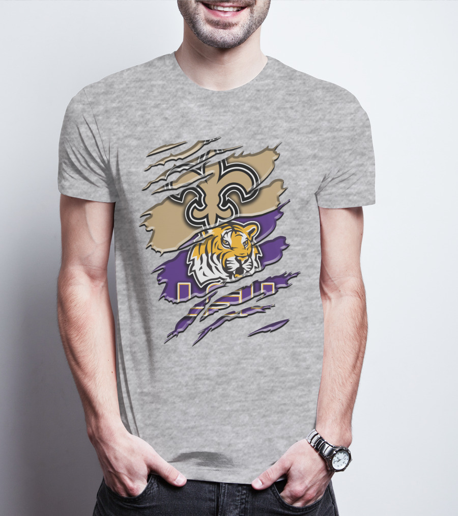 New Orleans Saints And Lsu Tigers Rah 107 T-Shirt