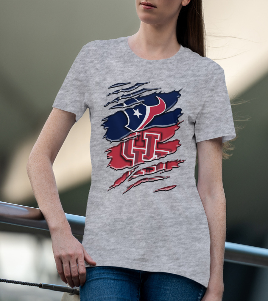 Houston Texans And University Of Houston Cougars Rah 117 T-Shirt